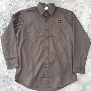 UPS Work Delivery Button Down Long Sleeve Shirt size L